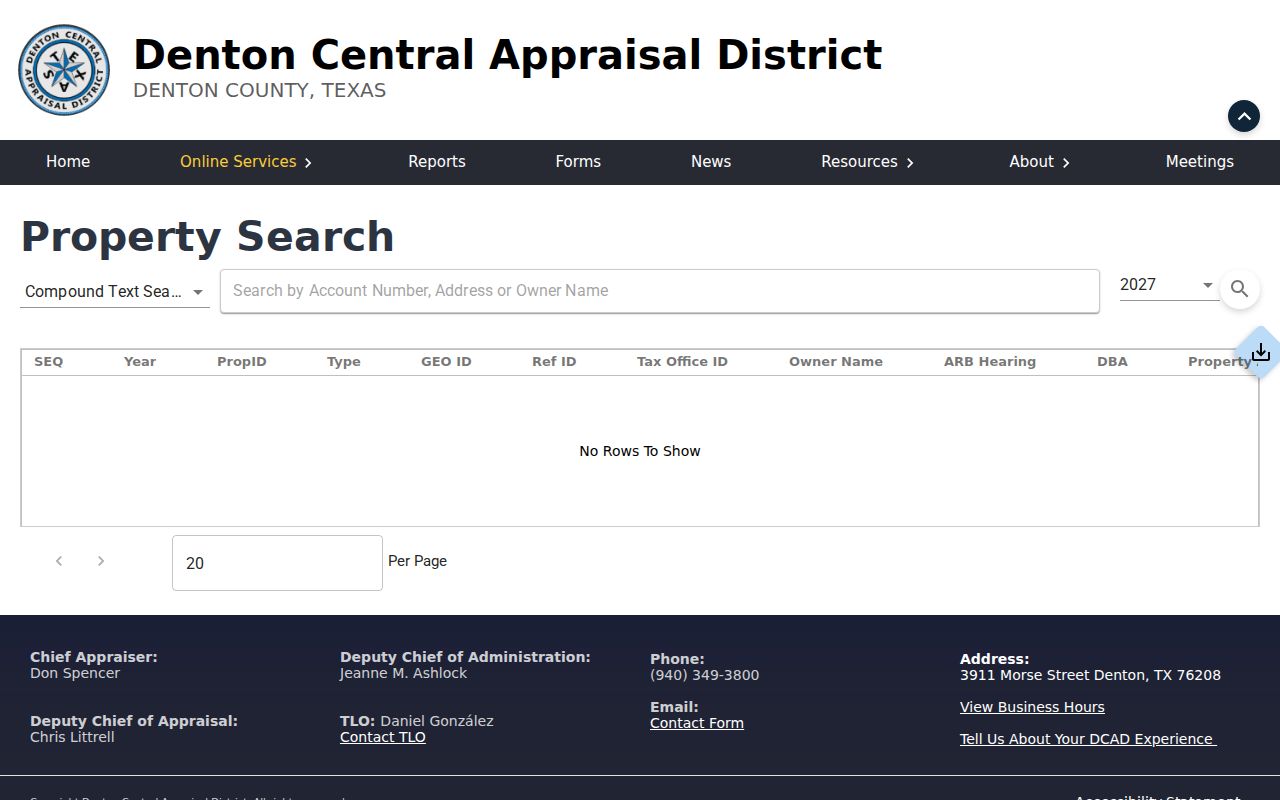 Lewisville residents directory Denton CAD property search