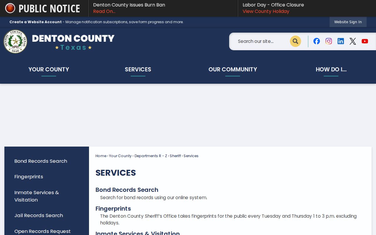 Lewisville residents directory Denton County Sheriff services