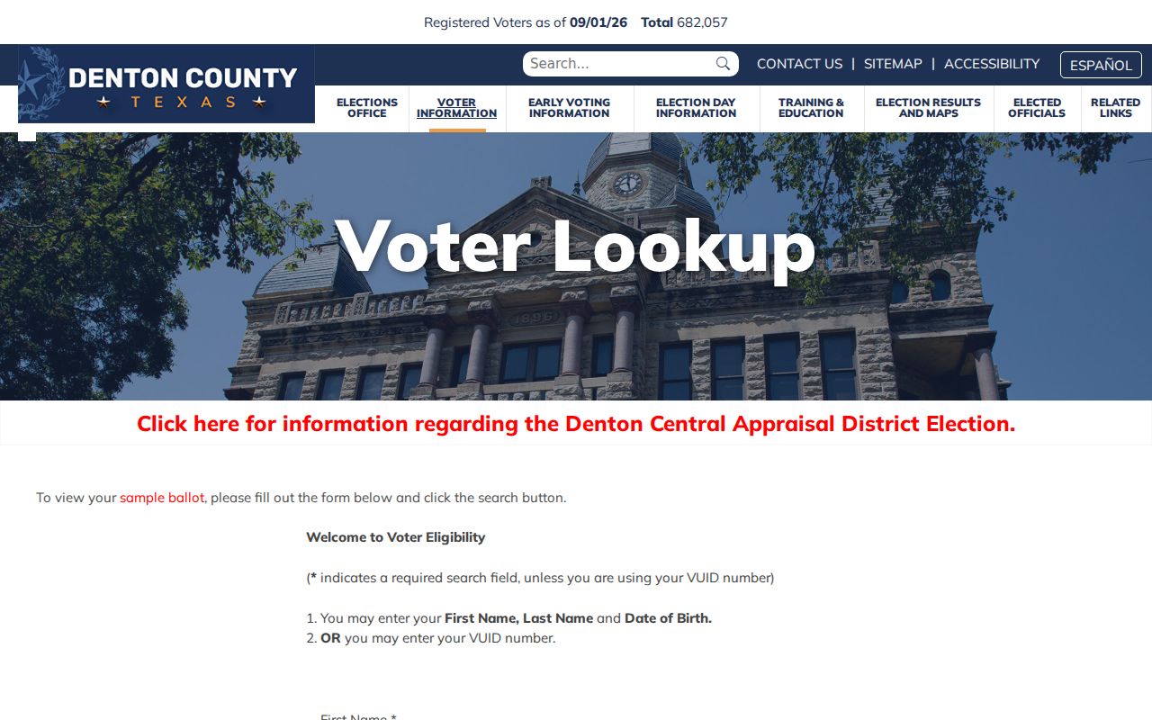 Lewisville residents directory Denton County voter lookup route