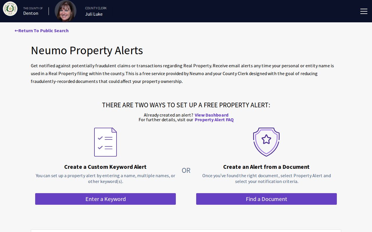 Lewisville previous residents reference for Denton County Property Alert