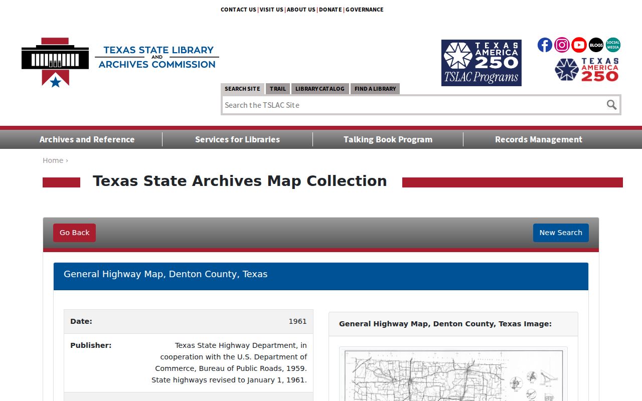 Lewisville ZIP code directory historic geography from TSLAC 1961 map